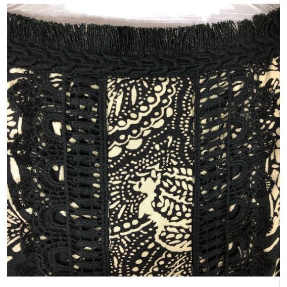 Anthropologie Holding Horses Suraja Tunic Dress Black Beige Paisley Size 4 - Picture 6 of 10